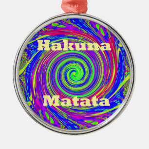 Hakuna Matata – Whirl Design with Vibrant Colours Metal Tree Decoration