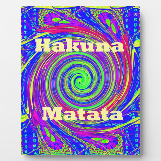 Hakuna Matata – Whirl Design with Vibrant Colours Plaque (Front)