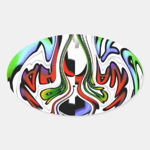 Hakuna Matata with Abstract Whirl and Gradients Oval Sticker