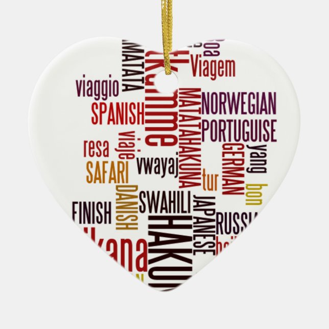 Hakuna Matata word Ceramic Tree Decoration (Front)