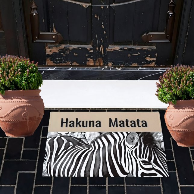  Hakuna  Matata  -zebra  close up  Doormat (Creator Uploaded)