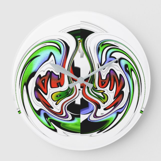 HakunaMatata hakunamatata gift colours Large Clock (Front)