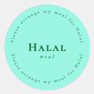 Halal meal Request Sticker, Light Green Classic Round Sticker
