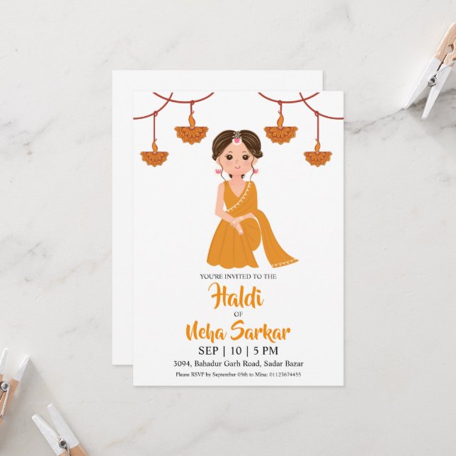 haldi ceremony invitation (Front/Back In Situ)