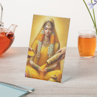 Haldi Ceremony Invitation Card Pedestal Sign