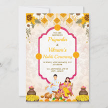 Haldi Night Invitation Card, Maiyan Card