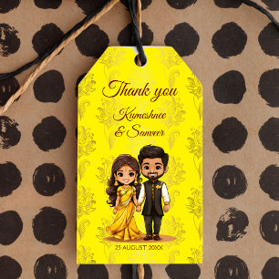Haldi Sangeet Indian wedding thank you favour Gift Tags