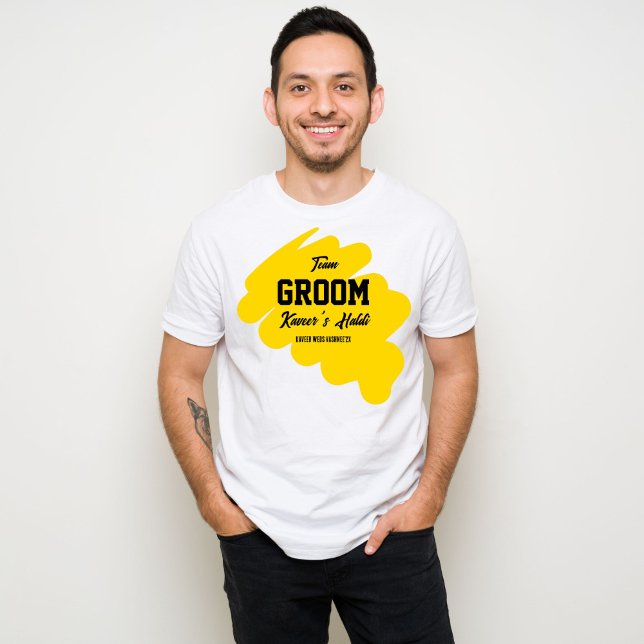 Haldi team groom personalised name  T-Shirt (Creator Uploaded)