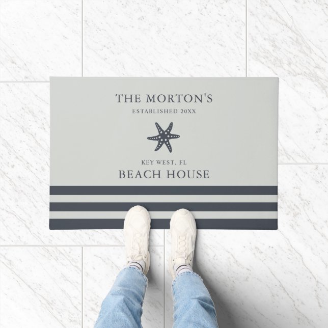 Hale Blue Sea Salt Starfish Family Beach House Doormat (Indoor)