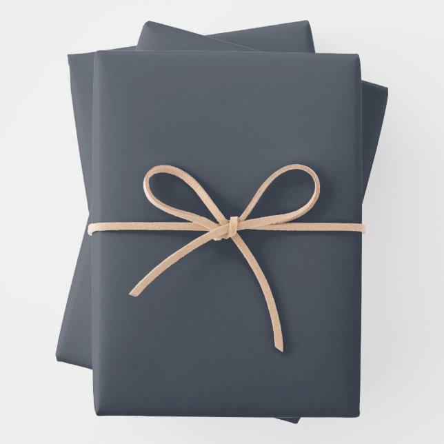 Hale Navy Solid Colour Wrapping Paper Sheet (In situ)