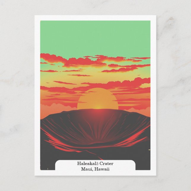 Haleakalā Crater, Maui, Hawaii Travel Vintage Postcard (Front)