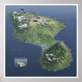 Haleakala map poster