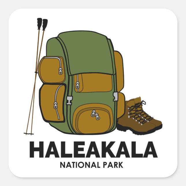 Haleakala National Park Backpack Square Sticker (Front)