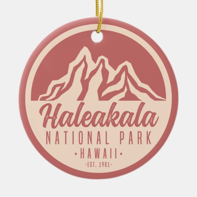 Haleakala National Park Hawaii Ceramic Tree Decoration (Front)