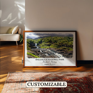 Haleakalā National Park Hawaii Poster, Watercolor, Poster