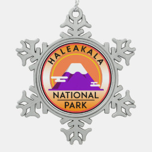 Haleakala National Park Hawaii Snowflake Pewter Christmas Ornament