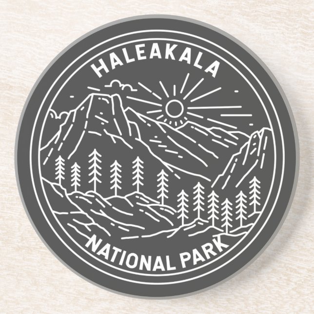 Haleakala National Park Hawaii Vintage Monoline Coaster (Front)