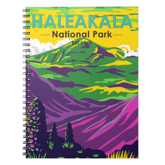  Haleakala National Park Hawaii Vintage Notebook (Front)