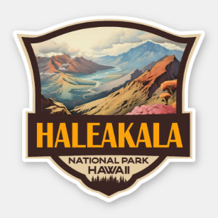 Haleakala National Park Illustration Retro Badge