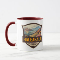 Haleakala National Park Illustration Retro Badge