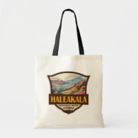 Haleakala National Park Illustration Retro Badge