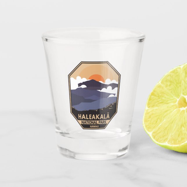 Haleakala National Park Retro Emblem Shot Glass (Front)