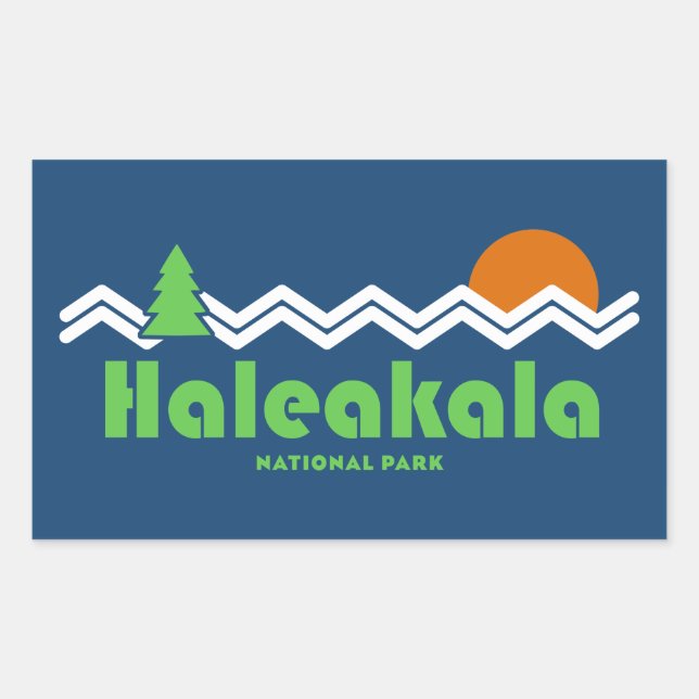 Haleakala National Park Retro Rectangular Sticker (Front)