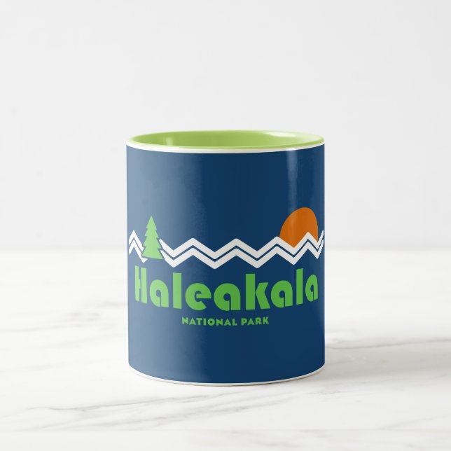 Haleakala National Park Retro Two-Tone Coffee Mug (Center)