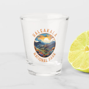 Haleakala National Park Sunset Retro Distressed Shot Glass
