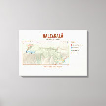 Haleakalā National Park Trail Map Canvas