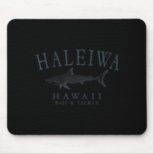 Haleiwa hawaii shark retro slate art fishing  mouse pad