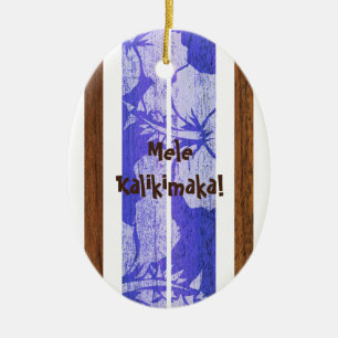 Haleiwa Vintage Faux Wood Surfboard Ornament