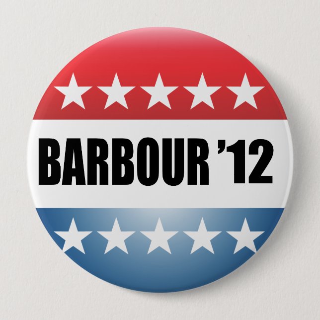 HALEY BARBOUR 10 CM ROUND BADGE (Front)
