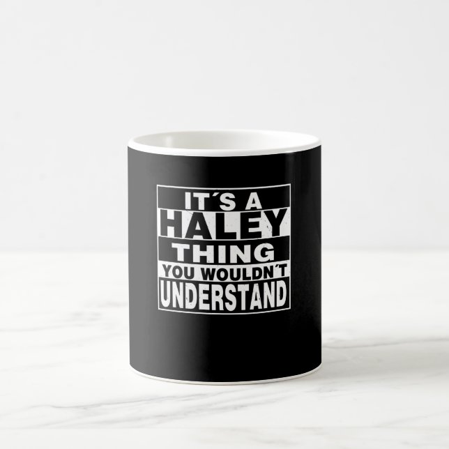 HALEY Surname Personalised Gift Coffee Mug (Center)