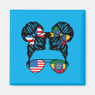 Half Aamerican Half Ethiopian Girl Usa Ethiopia Magnet