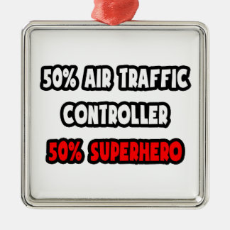 Half Air Traffic Controller ... Half Superhero Metal Tree Decoration