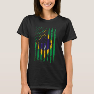 Half American And Brazilian America Brazil Usa Fla T-Shirt