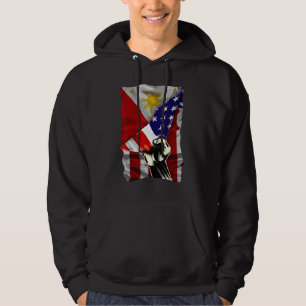 Half American Flag Filipino ROOTS USA Flag Philipp Hoodie