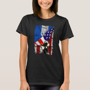 Half American Flag Honduran ROOTS USA Flag Hondura T-Shirt