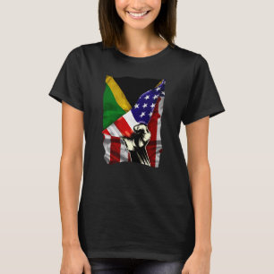 Half American Flag Jamaican ROOTS USA Flag Jamaica T-Shirt