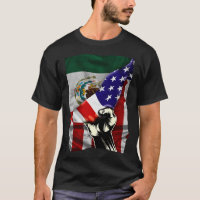 Half American Flag Mexican ROOTS USA Flag Mexico D