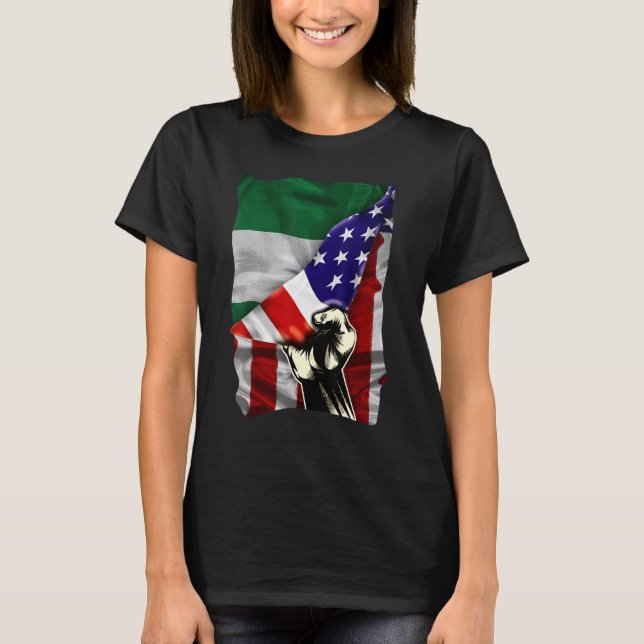 Half American Flag Nigerian ROOTS USA Flag Nigeria T-Shirt (Front)