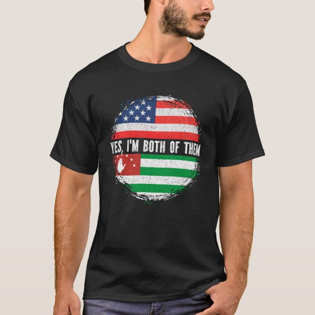 Half American Half Abkhazian USA Flag Abkhazia  T-Shirt (Front)