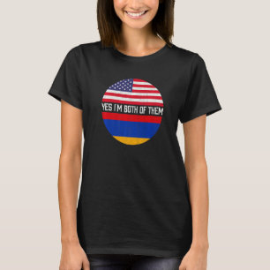 Half American Half Armenian Usa Flag Family Herita T-Shirt