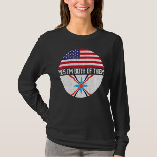 Half American Half Assyrian Usa Flag Family Herita T-Shirt
