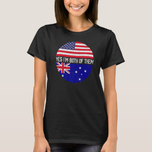 Half American Half Australian Usa Flag Family Heri T-Shirt
