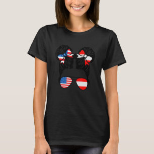 Half American Half Austrian Girl USA Austria Flag T-Shirt