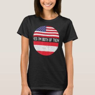 Half American Half Austrian Usa Flag Family Herita T-Shirt