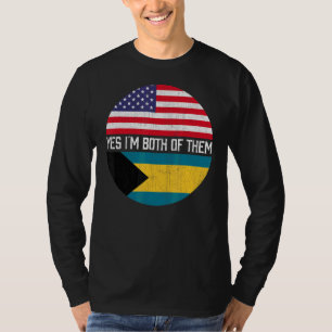 Half American Half Bahamian Usa Flag Family Herita T-Shirt