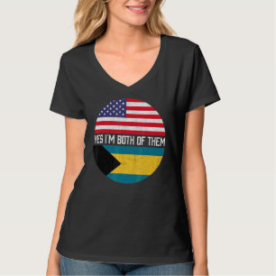 Half American Half Bahamian Usa Flag Family Herita T-Shirt